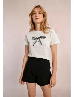 Camiseta de manga corta estampado lazo