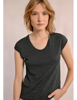 Camiseta de manga corta estampado rayas
