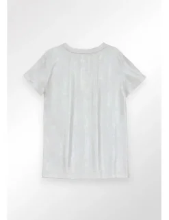 Camiseta de manga corta en tejido brillante