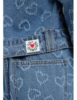 Cazadora vaquera de manga larga detalle corazones