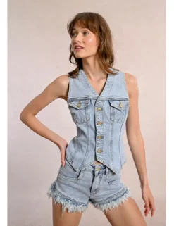 Chaleco vaquero asimétrico