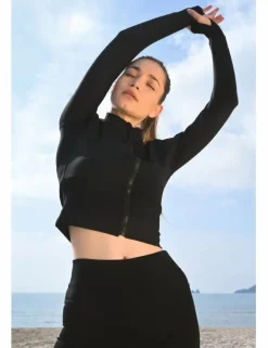 Chaqueta tejido deportivo, de manga larga
