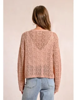 Cárdigan de manga larga en tejido crochet