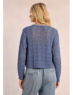 Cárdigan de manga larga en tejido crochet