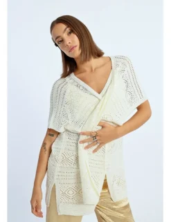 Cárdigan estilo kimono de crochet