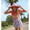 Falda con estampado y pliegues