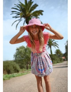 Falda con estampado y pliegues