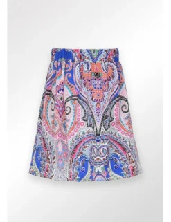 Falda con estampado y pliegues