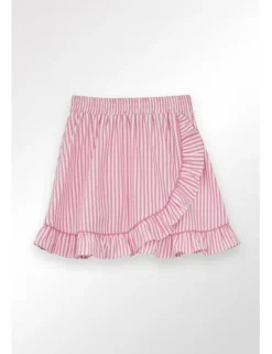 Falda corta con estampado y volantes