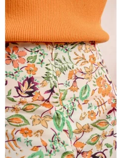 Falda corta con estampado y lazada