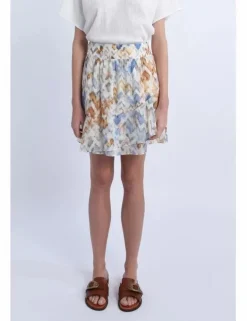Falda corta con volantes y estampado