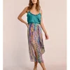 Falda midi con estampado y lazada
