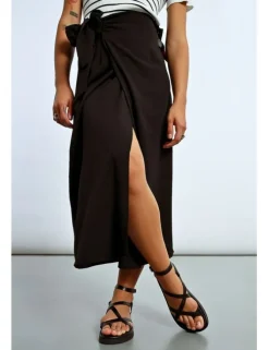 Falda midi con lazada