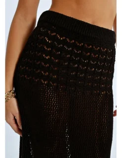 Falda midi de crochet