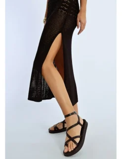 Falda midi de crochet