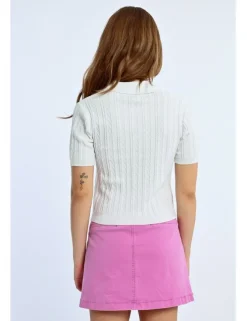 Jersey de manga corta cuello solapa