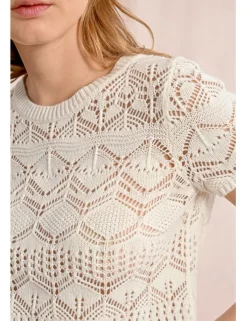 Jersey de manga corta en punto bordado