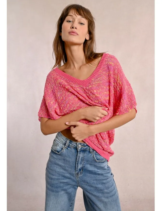 Jersey de manga corta en punto mezclado