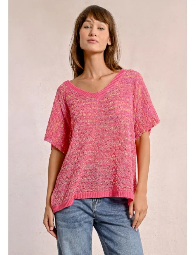 Jersey de manga corta en punto mezclado