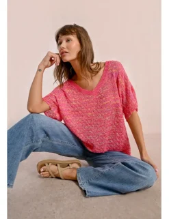 Jersey de manga corta en punto mezclado