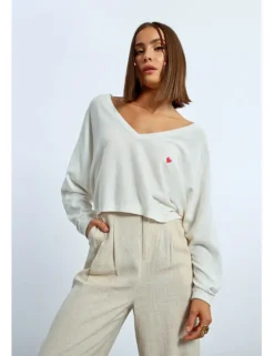 Jersey de manga larga con corazón bordado