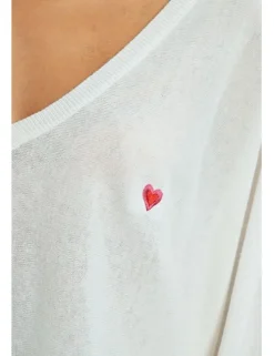 Jersey de manga larga con corazón bordado