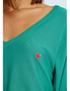 Jersey de manga larga con corazón bordado