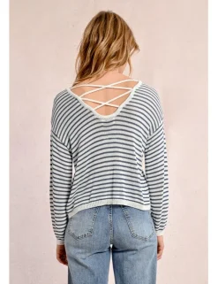 Jersey de manga larga con estampado de rayas