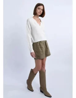 Jersey de manga larga con cuello grande