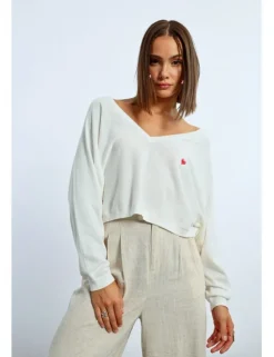 Jersey de manga larga con corazón bordado