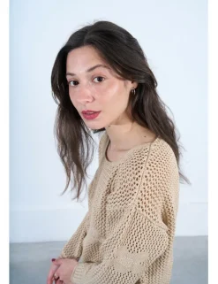 Jersey de manga larga con flores bordadas