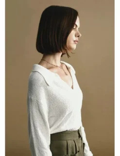 Jersey de manga larga con cuello grande