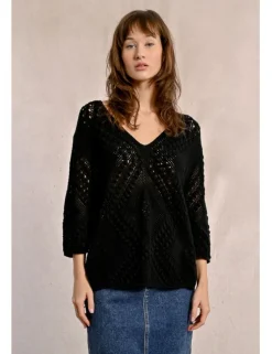 Jersey de manga larga tejido bordado