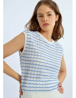 Jersey sin manga con estampado rayas