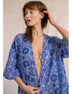Kimono de manga corta con estampado