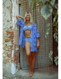 Kimono de manga corta con estampado