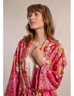 Kimono de manga larga con estampado