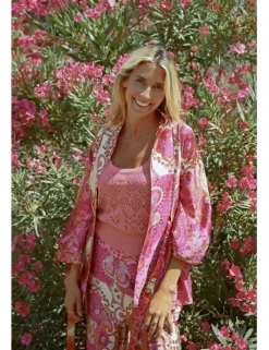 Kimono de manga larga con estampado