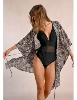 Kimono de manga mariposa con estampado