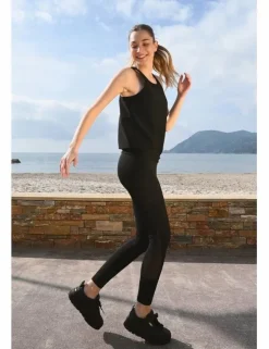 Legging en tejido suave, con transparencia