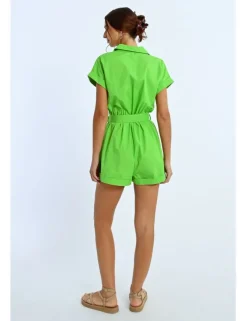 Mono de manga corta con bolsillos y lazada