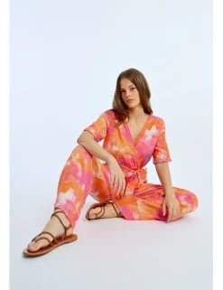 Mono largo con estampado y lazada