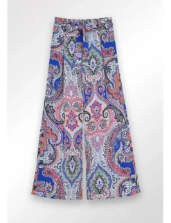 Pantalón de pernera amplia estampado paisley