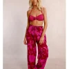 Pantalón largo con estampado y lazada