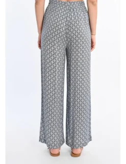 Pantalón largo con estampado y lazada