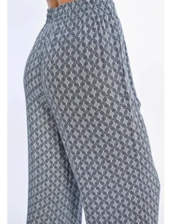 Pantalón largo con estampado y lazada