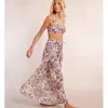 Pantalón largo con lazada y estampado