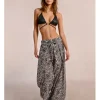 Pantalón largo con lazada y estampado