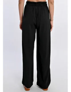 Pantalón largo con lazada y pliegues