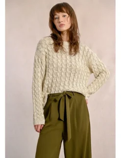 Pantalón largo con lazada y pliegues